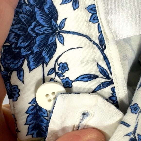 Talbots Chatham Straight Leg Ankle Pants, Blue/White Vibrant Floral, Size 10P - Picture 6 of 14